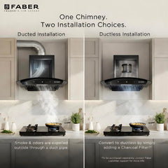 Faber Hood Venice 75 cm 1200 m³/hr Autoclean Curved Chimney| Filterless with Oil Collector |8 Yrs Motor & 2Yrs Comprehen