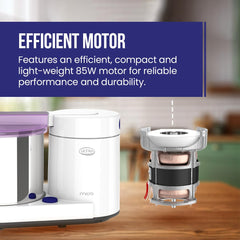 ULTRA Abs Plastic Micro 1.75 Litre Table Top Wet Grinder - White| Fast Grinding Conical Stones,85W Power & 5 Years Warranty|AISI 304 Food-Grade SS Multi Utility Cylindrical Type Drum