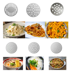 12-Pack Stainless Steel Replacement Discs – Interchangeable Molds/Dies for Handheld Murukku Maker, Idiyappam Noodle Maker, Sev, Pasta & More Compatible with All Automatic Noodle Makers (12)