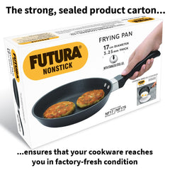 Hawkins Futura 17 cm Frying Pan, Non Stick Fry Pan with Stainless Steel Lid, Small Frying Pan, Black (NF17S)
