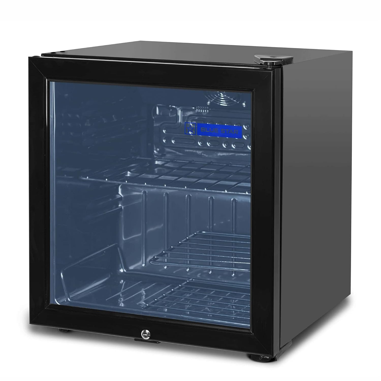 Blue Star VC65D Automatic Single Door Visi Cooler (55 Ltrs, 3 Shelves, Black)