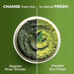 Preethi Eco Fresh Mixer grinder | 750 Watt Mixie | Made fresh, stays fresh | Food Sense Technology| Grinding+ Storage jar | MG-282 