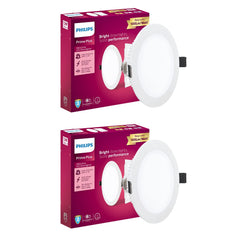 Philips 12W Round AP Plus UltraGlow LED DL Recessed LED Panel Ceiling Light (Pack of 2,Warm White)