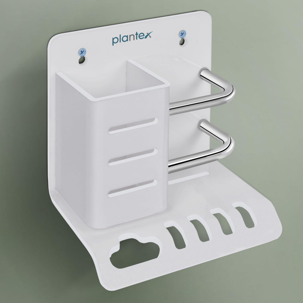 Plantex Acrylic Multipurpose Tooth Brush Holder/Stand/Tumbler for Bathroom Accessories - Pack of 2 (White)-3