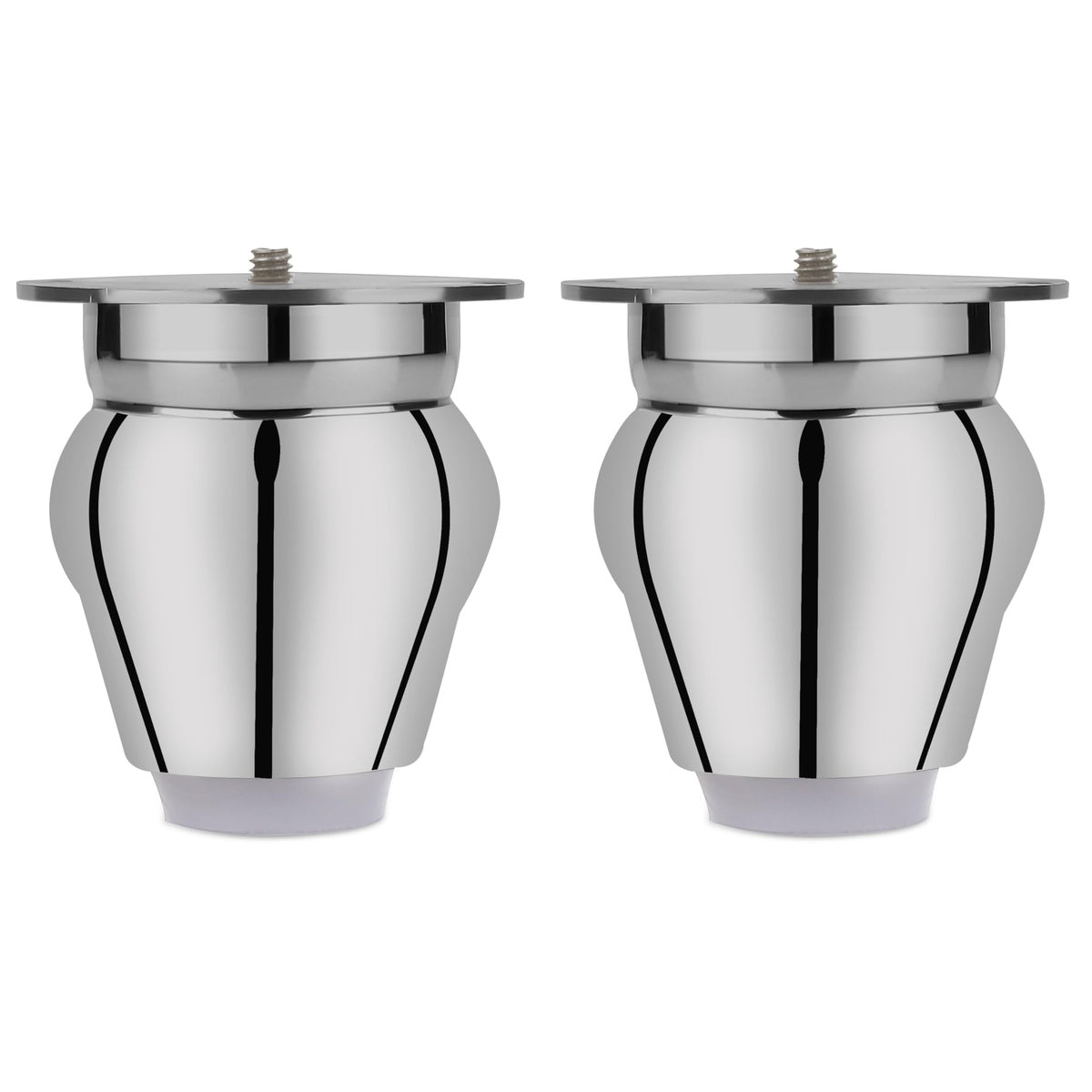 Plantex Heavy Duty Round 3 inch Spare Sofa Legs for Bed Furniture/Sofa Legs for Furniture Fitting/Table Legs/Sofa Leg Set of 2 pcs (Chrome Finish)
