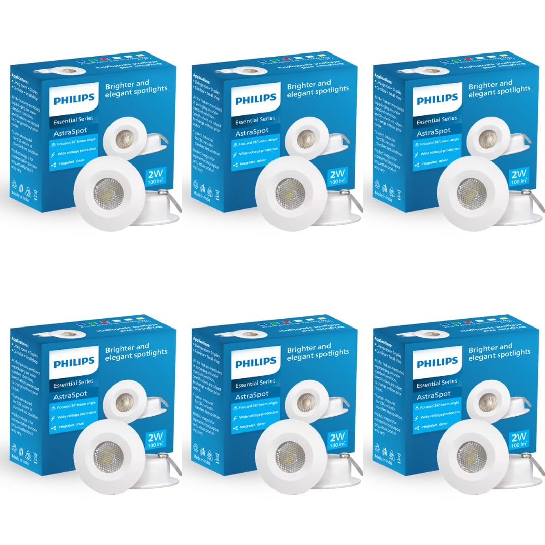 Philips Astra Spot 2-watt LED Spotlight (Pack of 6)