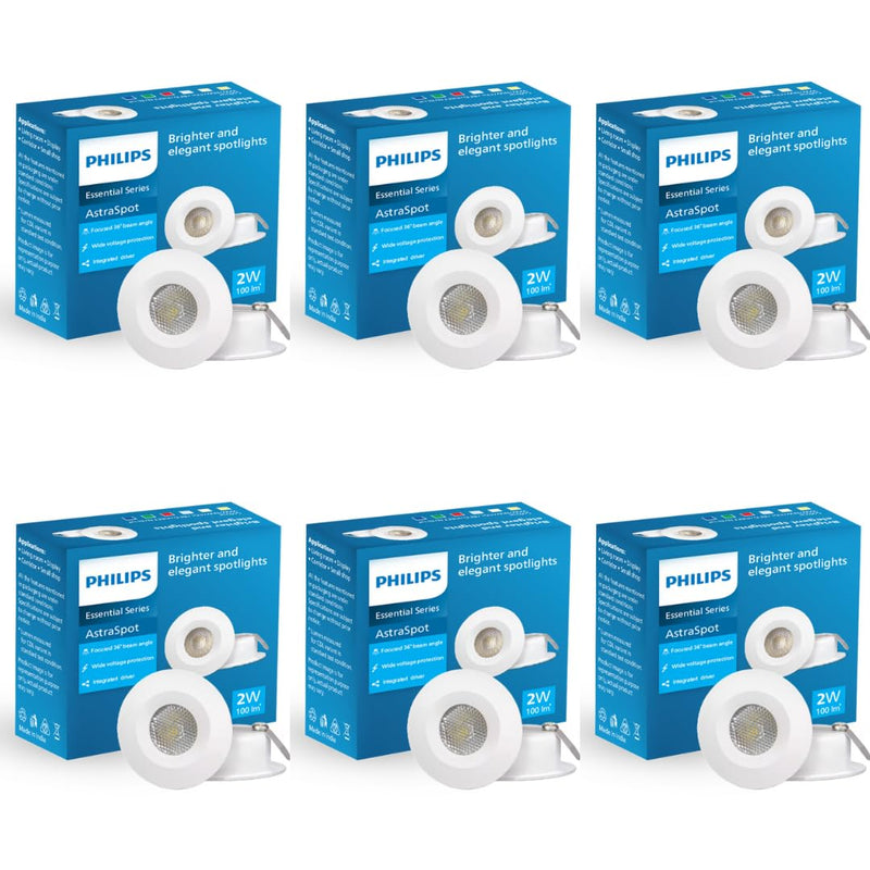 Philips Astra Spot 2-watt LED Spotlight (Pack of 6)
