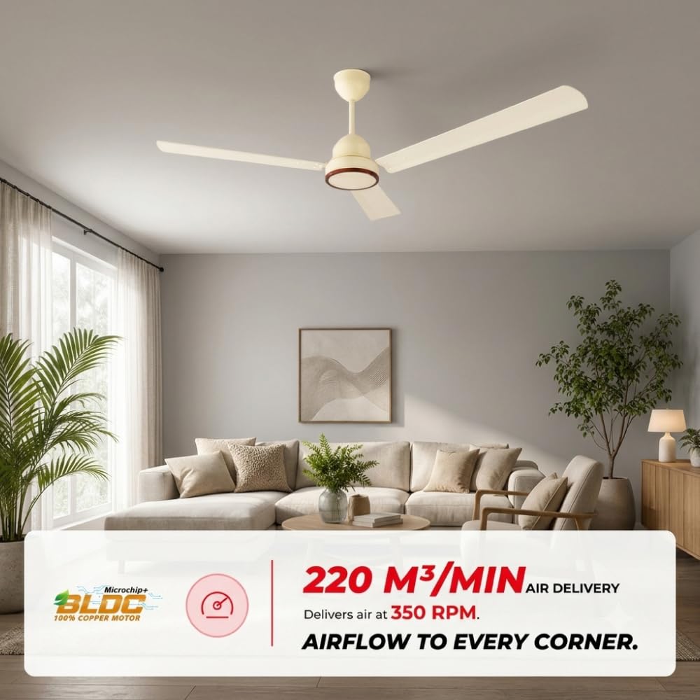 USHA AeroEdge BLDC 1200 mm Ceiling Fan with RF Remote | 5 Star-3