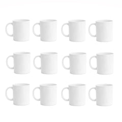 Clay Craft Fine Ceramic Plain Solid Color Milk Mug 350 ml Best for Office and Home, Gifted to Mother, Father, Sister, Brother, Friends and Family (White, 1)