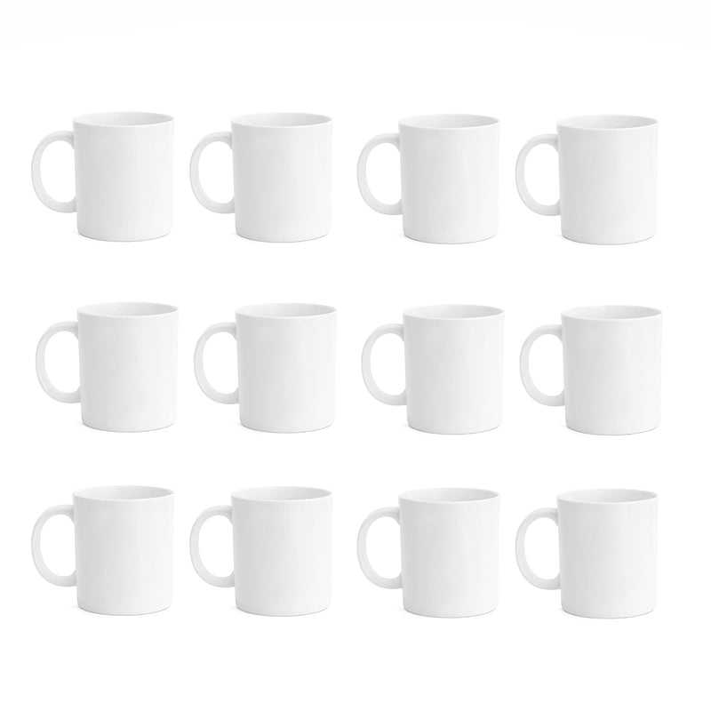 Clay Craft Fine Ceramic Plain Solid Color Milk Mug 350 ml Best for Office and Home, Gifted to Mother, Father, Sister, Brother, Friends and Family (White, 1)