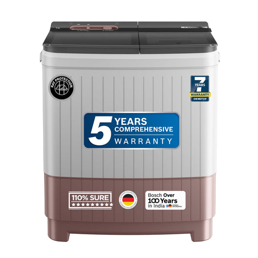 Bosch 9 kg 5 Star Semi-Automatic Top Loading Washing Machine (2025 Model, WJP904C0IN, 3 Wash Programs, Anti-Rust Body, 1300 RPM Spin Speed, Wine, 5 Years Comprehensive Warranty)