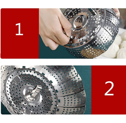 Jig-Tik Vegetable Steamer Basket, Premium Stainless Steel Veggie Steamer Basket - Folding Expandable Steamers to Fits Various Size Pot (6" to 10.5")