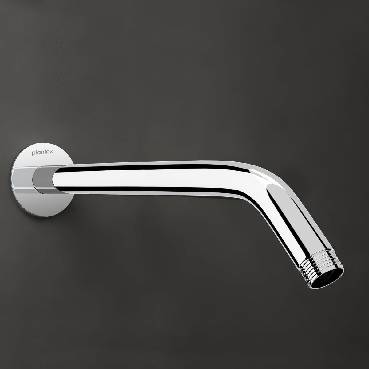 Plantex 11-Inch Round Bend Shower Arm for Overhead Shower/Stainless Steel Shower Pipe/Wall Mount Bathroom Fitting with 1⁄2-Inch Thread - Pack of 1 (Chrome)
