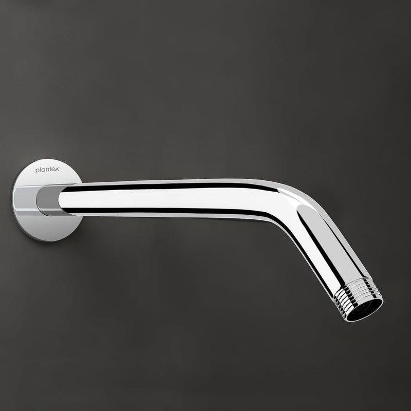 Plantex 11-Inch Round Bend Shower Arm for Overhead Shower/Stainless Steel Shower Pipe/Wall Mount Bathroom Fitting with 1⁄2-Inch Thread - Pack of 1 (Chrome)-1