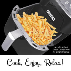 USHA Ichef Air Fryer 4.5L, 10 In 1 Functions: Air Frying, Baking, Roasting, Grilling, Thawing, Slow, Toasting And Air Drying |Turbo Air Circulation|Oil Free Cooking (Black), 1350 Watts