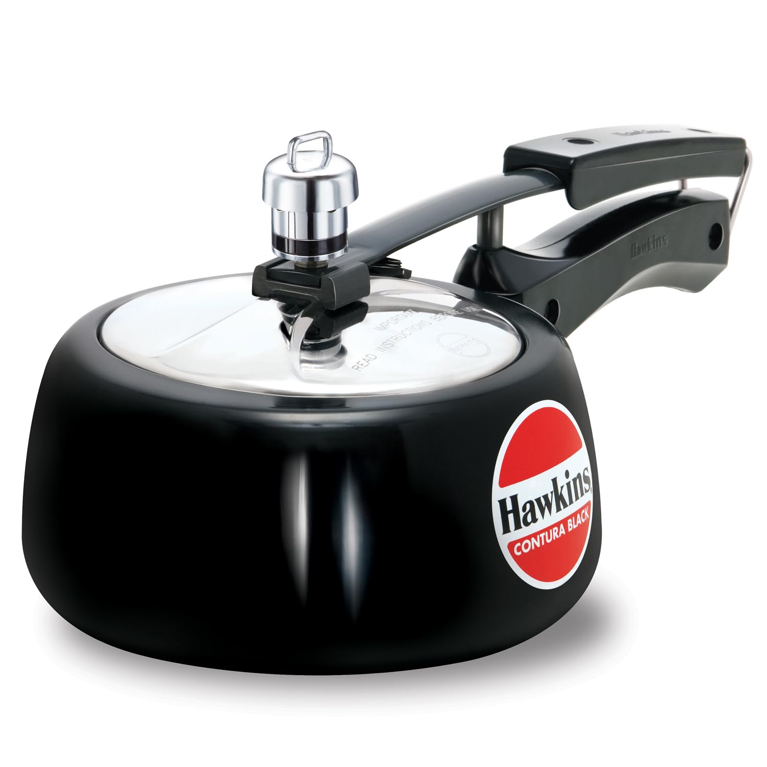 Hawkins 3.5 Litre Contura Black Pressure Cooker, Hard Anodised Inner Lid Cooker, Handi Cooker, Black (CB35)
