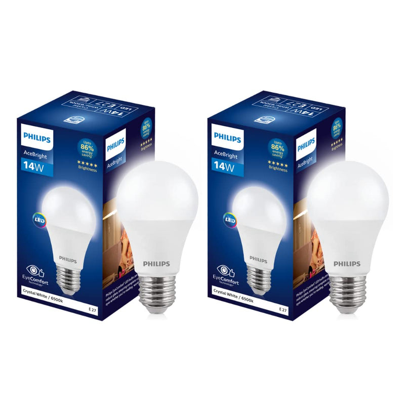Philips 14-watt LED Bulb - AceBright High Wattage LED Bulb (Pack of 2) (White, B0C61MTMTB)