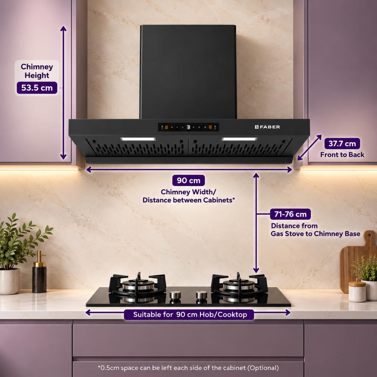 Faber Atom 90cm 1500m³/hr BLDC Autoclean Filterless T-Shape Chimney|Built In Oil Collector|Touch & Gesture Control|8Yr M