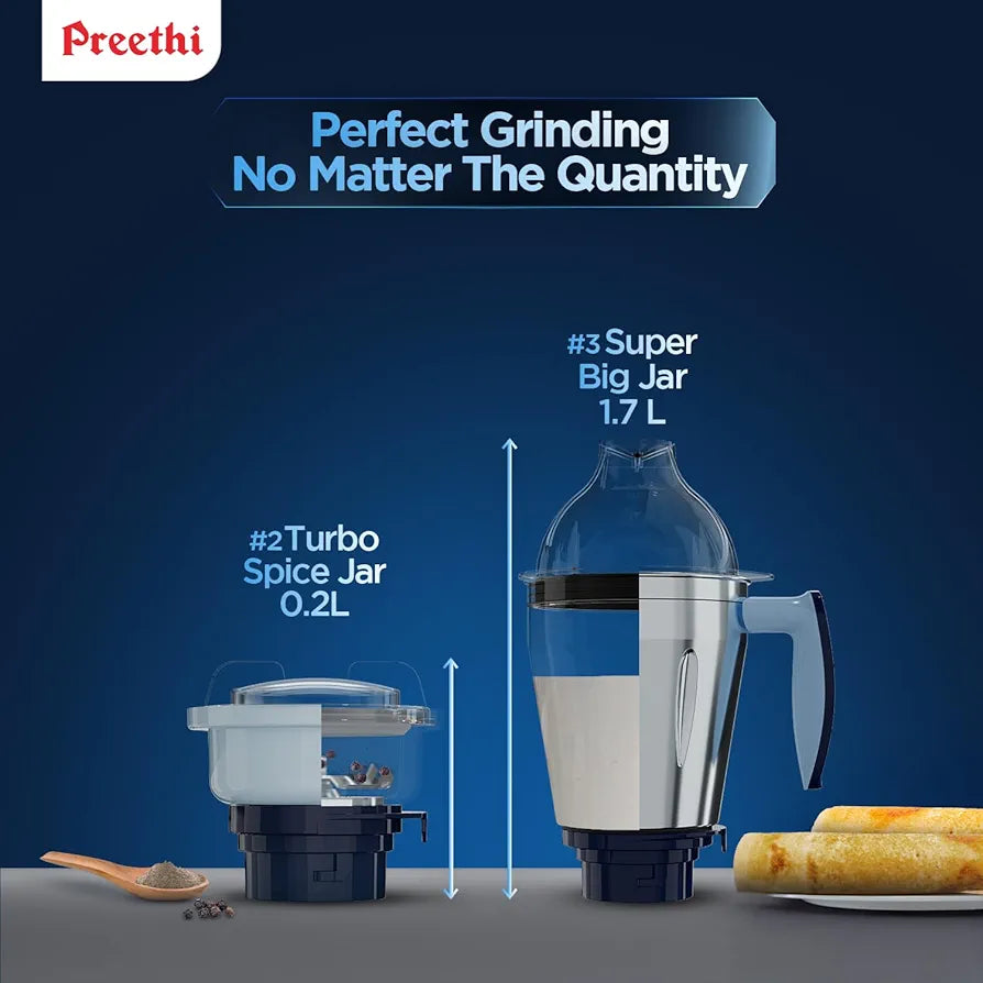 Preethi Blueleaf Titanium 15.0 | Mixer grinder | 1000 Watt Mixie with 15 advanced features| 7 Jars