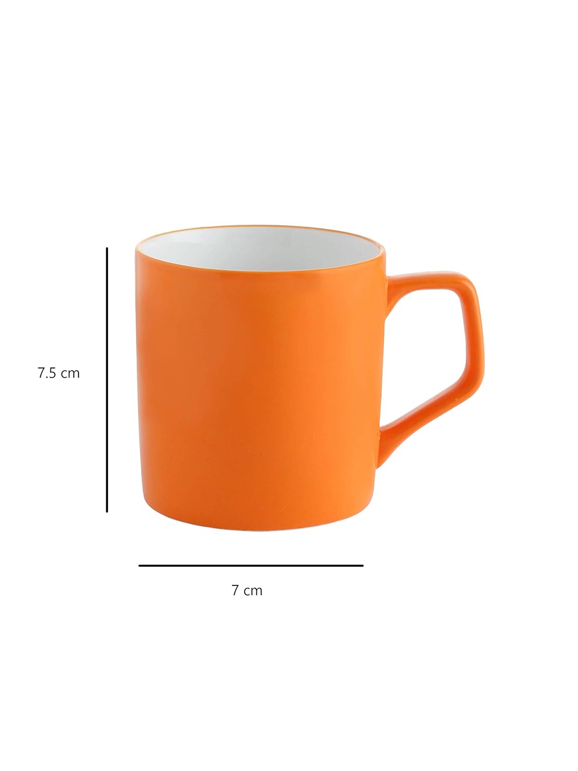 Clay Craft Fine Ceramic Solid Orange and Yellow Coffee Mugs Set of 4 Perfect for Your Modern Kitchen and for Gifting Purpose- Multi