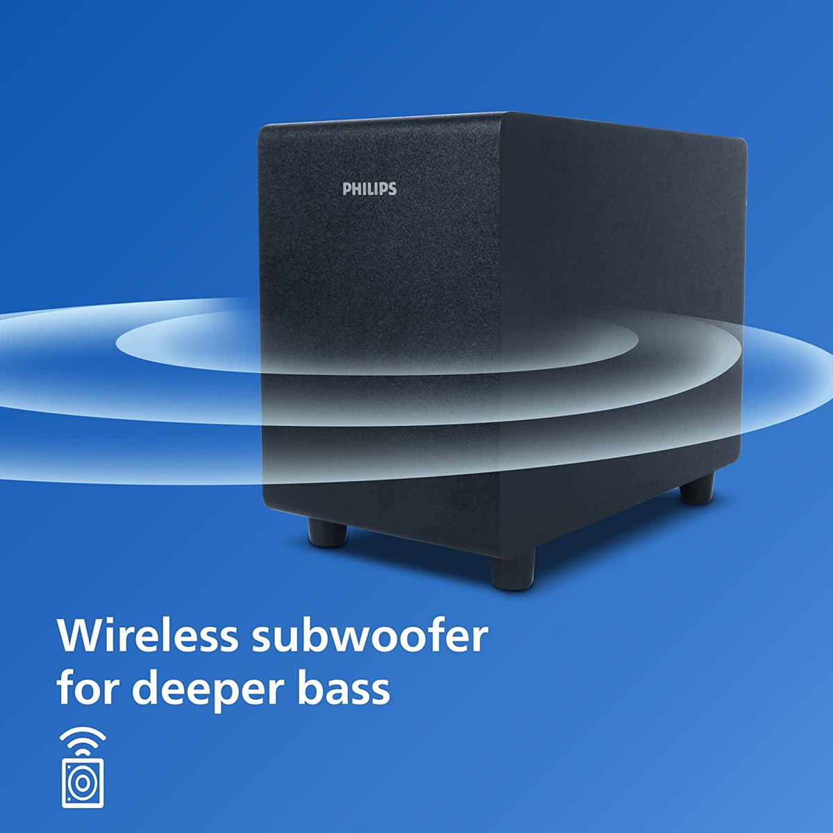 Philips Soundbar TAB5305, Wireless Subwoofer, 2.1 Channel, Bluetooth Enabled, Optical Connectivity, HDMI ARC