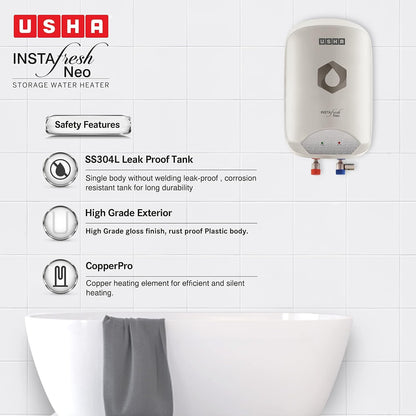 Usha Instafesh Neo 5 Litre Instant Water Heater (White), Wall Mounting