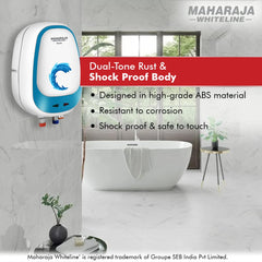 Maharaja Whiteline Fiesta Instant Water Heater, 3 litre, Hi-grade Copper Element, Rust & Shock proof ABS Body, Dual tone - FIESTA / WH-170