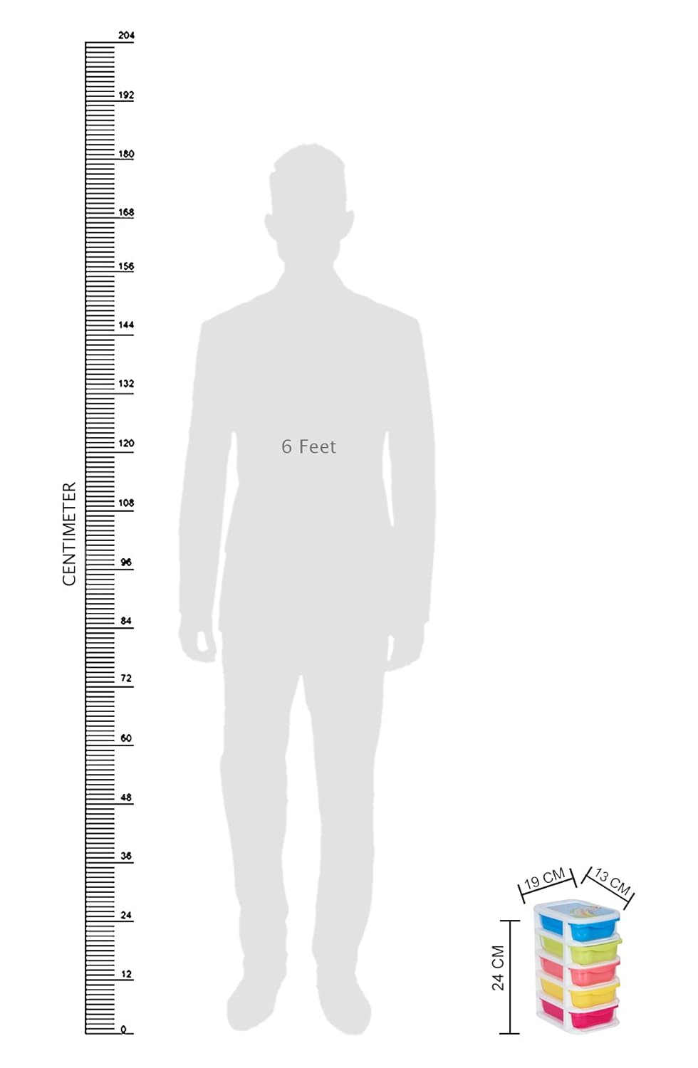 ARISTO Chest of Drawers (Matte Multi-Colored Sigma Drawer 5), 19 x 13 x 24 cm (L x W x H), Multicolour, Standard