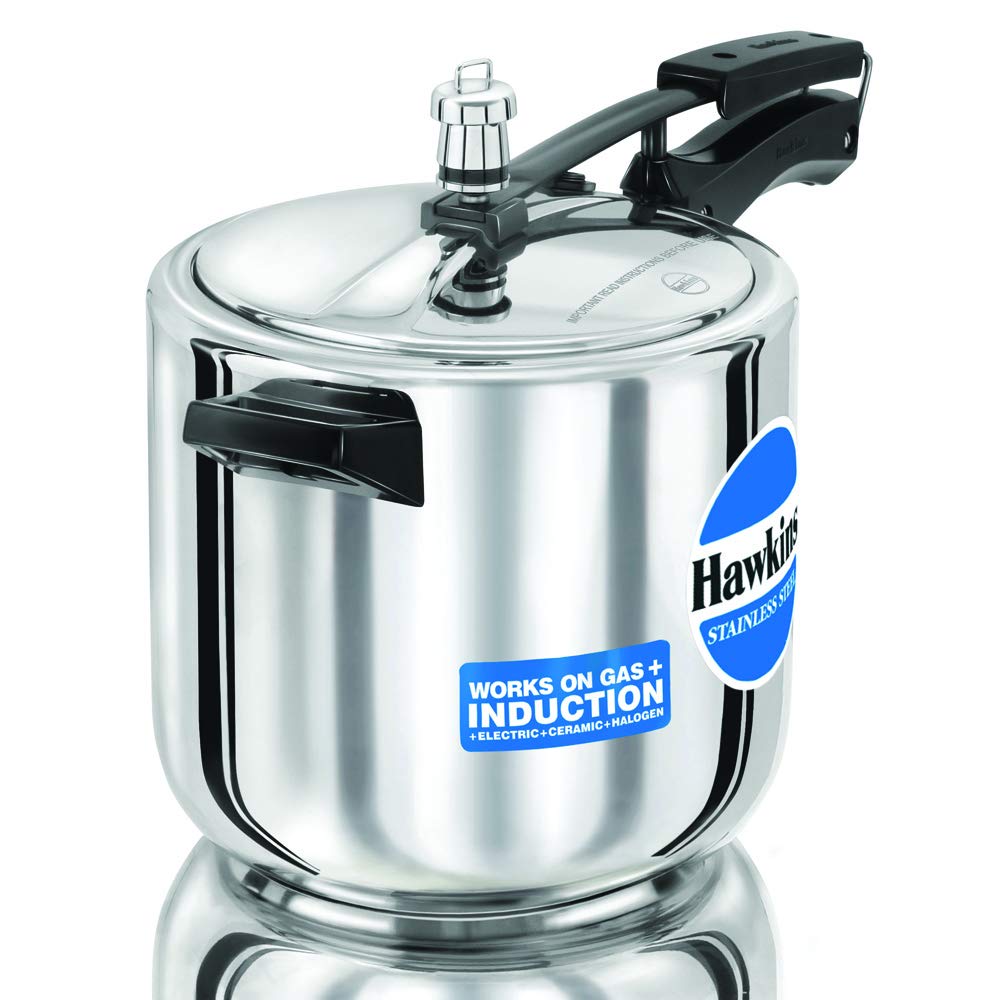 Hawkins Stainless Steel 8 litre Inner Lid Pressure Cooker with Induction Compatible