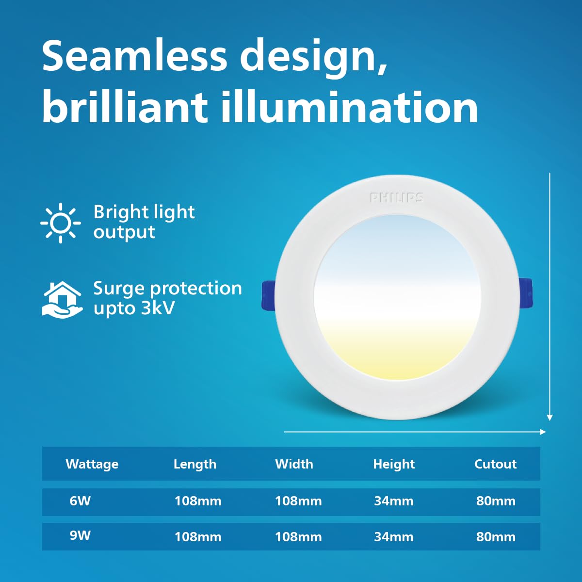 Philips 6W AstraGlow 3in1 LED Downlight