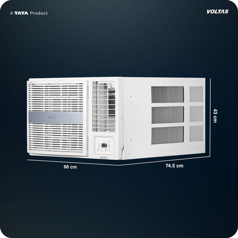 Voltas 1.5 ton 3 Star Inverter Window AC (Copper, 2-in-1 Cooling Modes, Anti-Dust Filter, 2-Way Swing, Memory Restart, Sleep Mode (183INV PEARL, White)