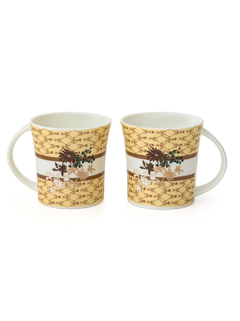 Clay Craft Fine Ceramic Printed Coffee/Tea Cups Set of 6-200 ml Each, Tea Cup Set of 6, Microwave & Dishwasher Safe, Mugs for Coffee, Cups Set of 6, Mug Set, Gift Set, Ideal for Gifting