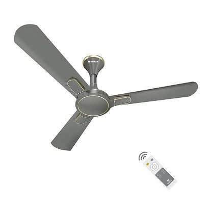 Havells 1200mm Bianca BLDC Motor Ceiling Fan | 5 Star RF Remote, 100% Copper, High Air Delivery, Upto 60% Energy Saving | ECO Active Technology, Flexible Timer Setting | (Pack of 1, Slate)