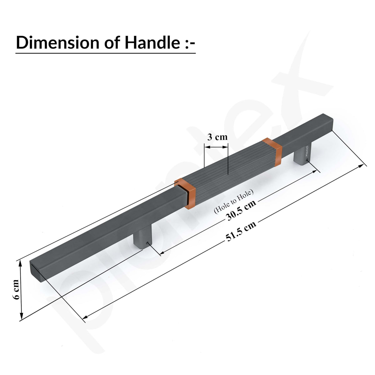 Plantex 20.5 Inch Main Door Handle/Aluminium Door Handle/Pull-Push Door Handle/Door Accessories (Pack of 1, Rose Gold, Grey)-3