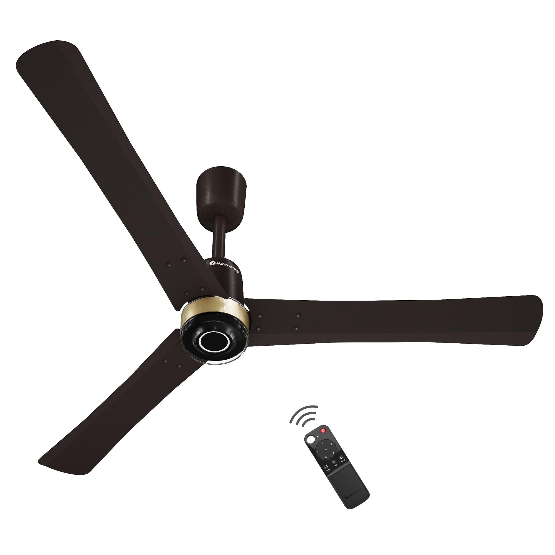 atomberg Renesa Elite Smart 1200mm Voice Enabled BLDC Ceiling Fan with Remote Control | BEE 5 star | High Air Delivery with Moonbeam LED Light | Designer Fan | 5 Year Warranty | Dark Walnut