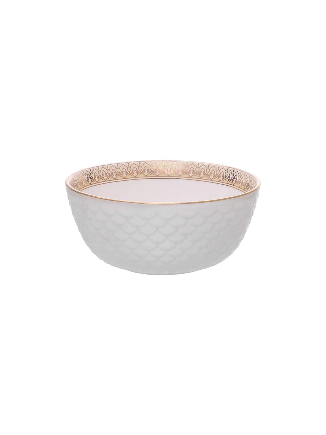 Clay Craft Fine Ceramic Premium Ripple Floral Dinner Set of 40 Pieces, 22K Gold Jaisalmer, for Family of 6, Dinner Set Ceramic, Dining Set for Dinner, Plates and Bowls Set, Crockery Set for Gift
