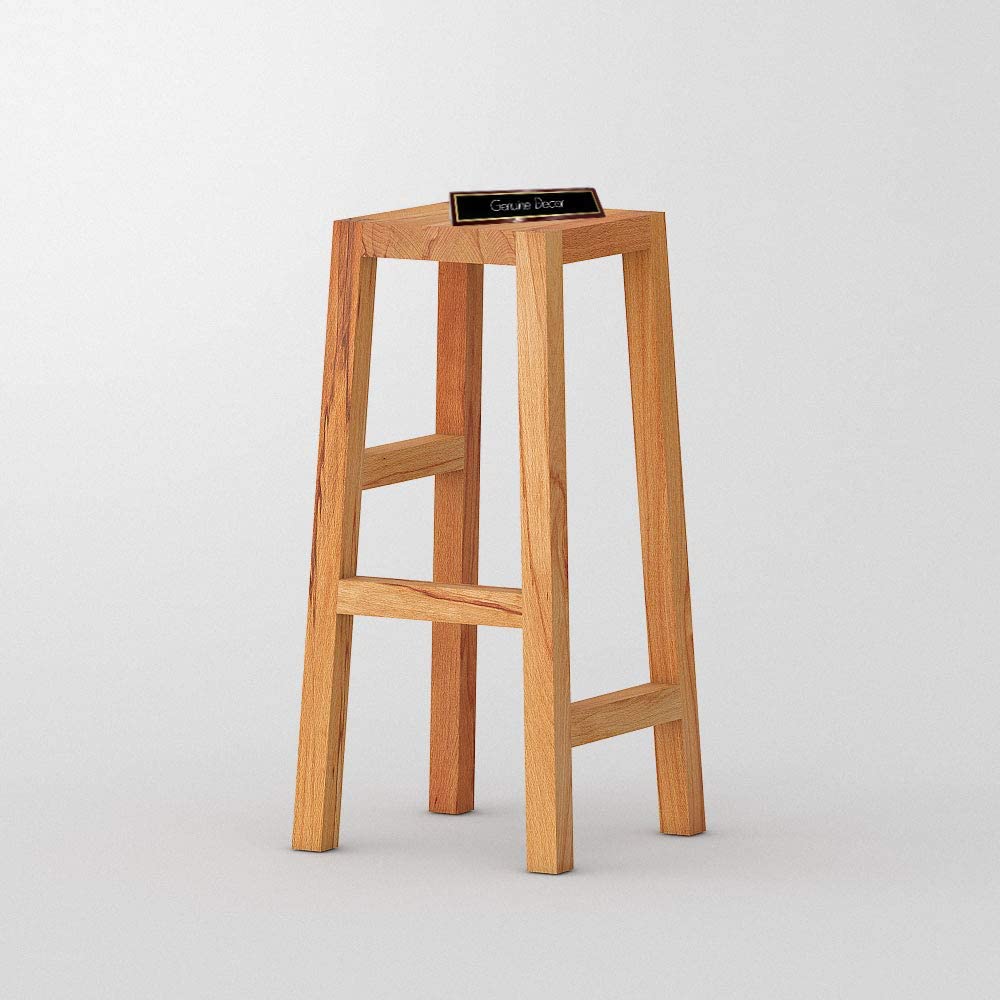 Classic Solid Wood Saddle-Seat Kitchen Counter Stool | Bar Stool for Living Room | Haigh Stool (Dark Teak) (Tra