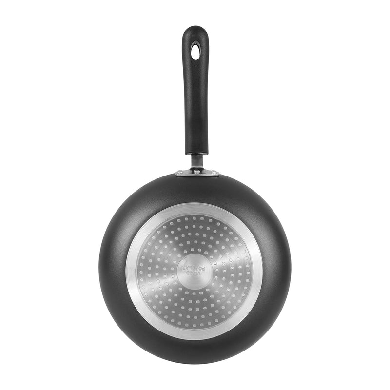 Vinod Zest Ceramica Frypan - 24 cm | Natural Stick Free Deep Pan | Stylish Handle | Toxin Free | Induction and Gas Base | Scratch Resistant | 2 Year Warranty - Black