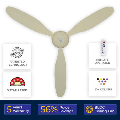 Superfan SuperX1 1200mm BLDC Ceiling fan for Home | India's 1'st BLDC fan| BEE 5 Star Rated Energy Efficient BLDC Fan| 5 Year Warranty (Silver)