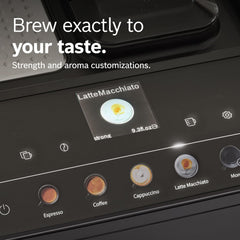 Bosch TPU40109 500 Series Fully Automatic Espresso Machine with Whole Bean Compartment and Ground Coffee Channel, TFT Di