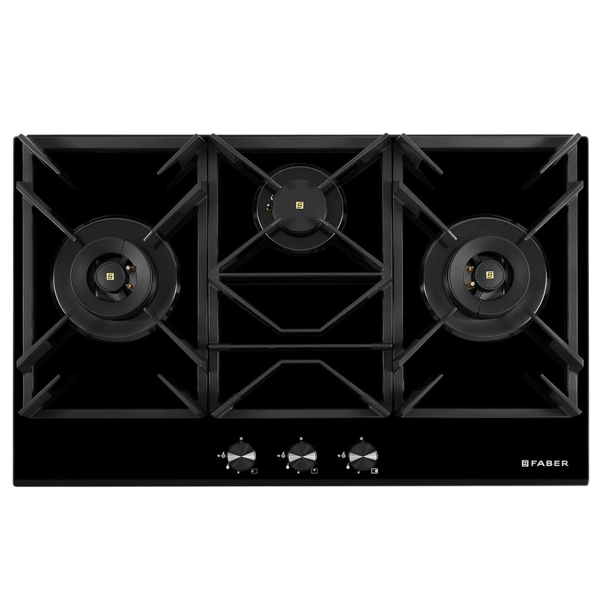 Faber 3 Burner 90Cm PNG|Hybrid HOB|Auto Ignition|Flame Failure Device|2 5Kw Brass Burner|Free Installation|2yr comprehen