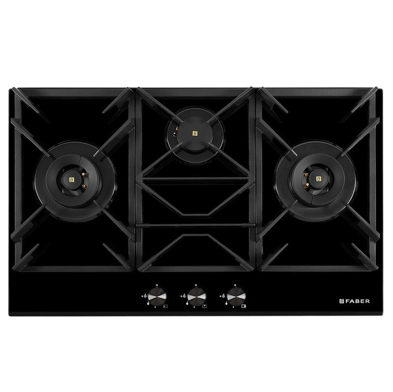 Faber 3 Burner 90Cm PNG|Hybrid HOB|Auto Ignition|Flame Failure Device|2 5Kw Brass Burner|Free Installation|2yr comprehen