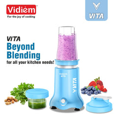 Vidiem Vita 500 W Personal Blender/Mixer/Grinder/Smoothie Maker | 22000 RPM Aria CoolTec Motor | 2 Transparent Jars (500