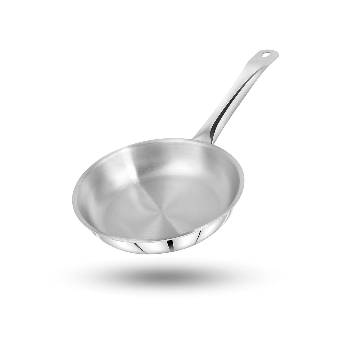 Pigeon Tristeel Triply Stainless Steel Frypan with Lid, Heavy Bottom, Induction Friendly
