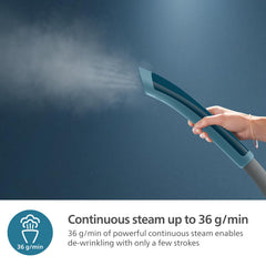 PHILIPS Standing Garment Steamer STE1040/20-1800 Watts, 1.8 LTR Water Tank, Refresh All Fabrics with upto 36 gm Steam Output with Styling Board- No Burns Guaranteed from World's No.1 Ironing Brand
