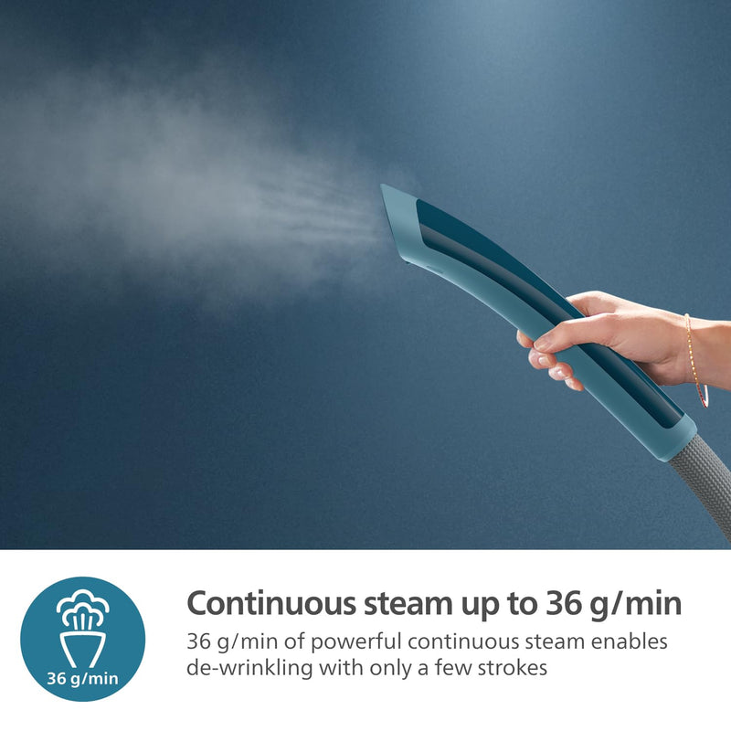 PHILIPS Standing Garment Steamer STE1040/20-1800 Watts, 1.8 LTR Water Tank, Refresh All Fabrics with upto 36 gm Steam Output with Styling Board- No Burns Guaranteed from World's No.1 Ironing Brand