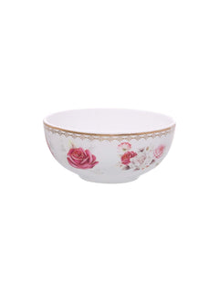 Clay Craft - Urmi Dinner Set of 18 Pieces, Rose Garden 22k Gold, for Family of 6, Dinner Set Ceramic, Crockery Set, Dining Set for Dinner, Plates and Bowls Set, Crockery Set for Gift