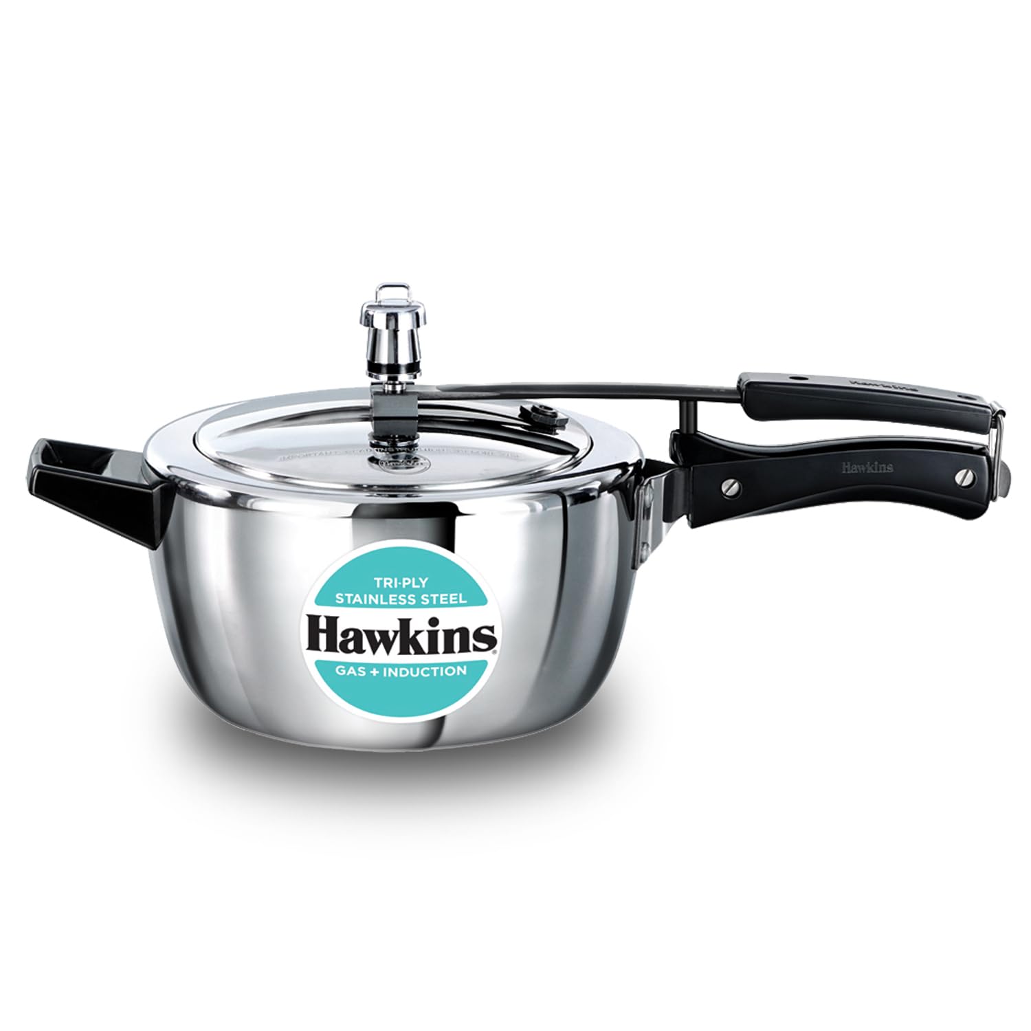 Hawkins 1.5 Litre Triply Stainless Steel Pressure Cooker, Inner Lid Induction Baby Cooker, Silver (HSST15)