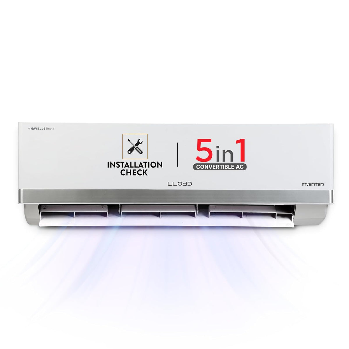 Lloyd 1.5 Ton 3 Star Inverter Split AC (5 in 1 Convertible, Cools Even at 52°C, Anti Corrosion Coating, Copper, Anti-Viral Filter, White with Silver (GLS18I3FOSBW))-1