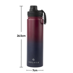 SOLARA Insulated Water Bottle 650ml, Hot Water Bottle, Thermosteel Water Bottles for Travel, Home, Office, School, Gym, Adults, Water Bottle Hot and Cold, Sipper Bottle, Dark Intentions